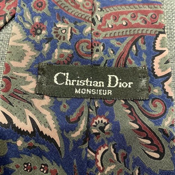 Vintage Christian Dior Monsieur Tie Purple And Floral Like Pattern - Picture 2 of 8